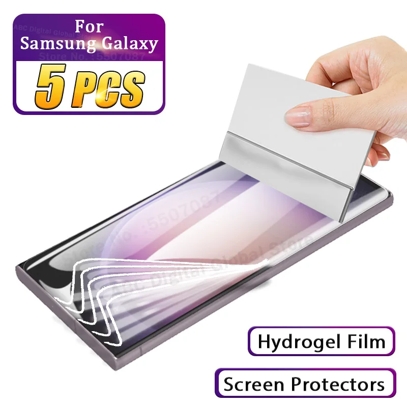 

5 шт., Гидрогелевая пленка для Samsung S24, S23, S22, S21, S20 Ultra, S10, S9, S8 Plus, Защитная пленка для экрана Samsung A33, A53, 5G A34, A24, A14, A54