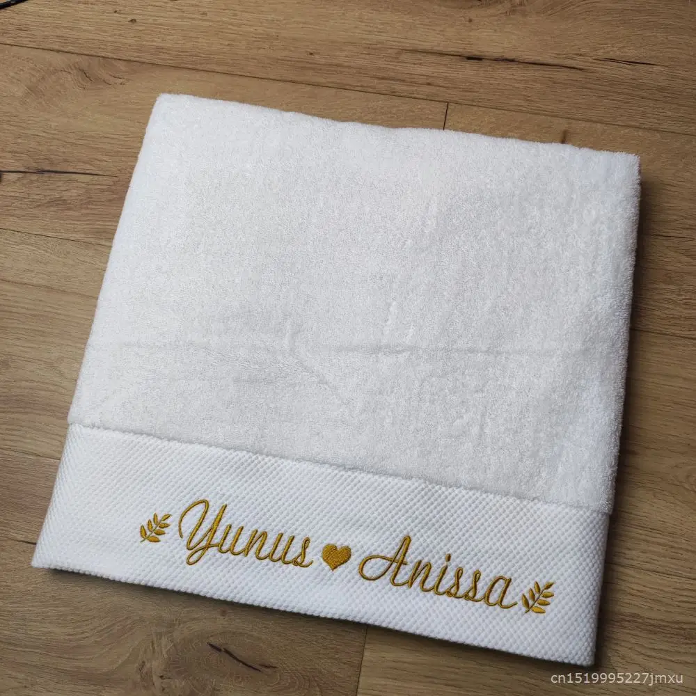 AHSNME Custom Embroidery LOGO Bath Towel Pure Cotton Salon Towel Personalised Home Soft Towel Gift Towels Hotel High Quality 4