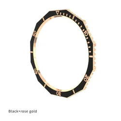 Stylish Scale Circle Bezel Ring for Smartwatch - Elegant Time Indicator Accessory (Black rose gold)