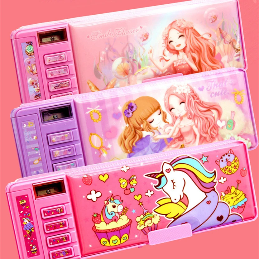 Pencil case Estojo Escolar password pen case Unicorn Kawaii Pencilcases multifunctional pencil box Korean school stationery