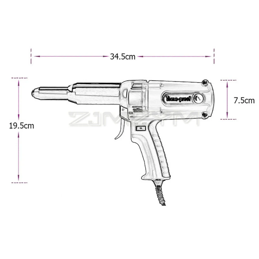 Up to 6.4mm heavy duty electric rivet gun riveting tool electrical blind riveter power tool 220V/600W TAC700