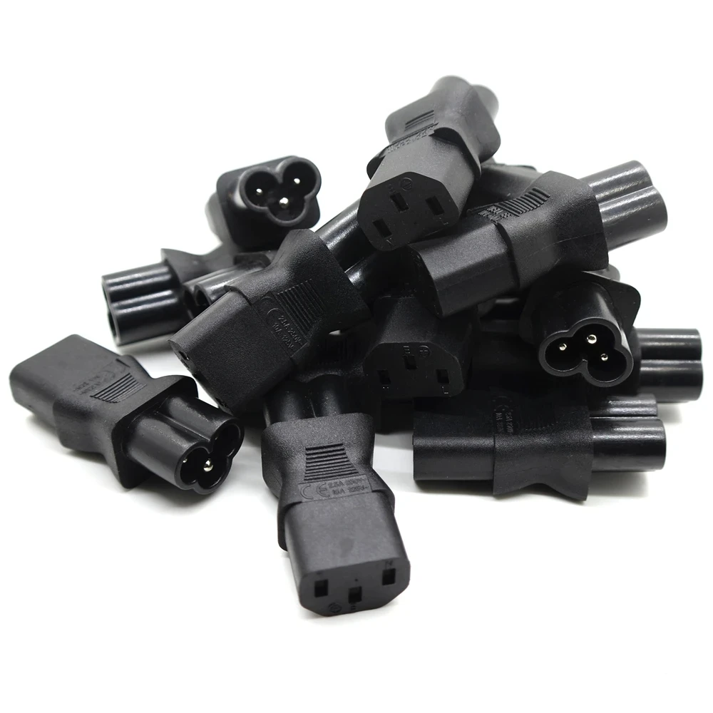 IEC320 C13 to IEC C8, IEC 3Pin female to 2Pin male power adapter Adaptor ,C8 male C13 10A 250V,C13 TO C8,C13 TO C6