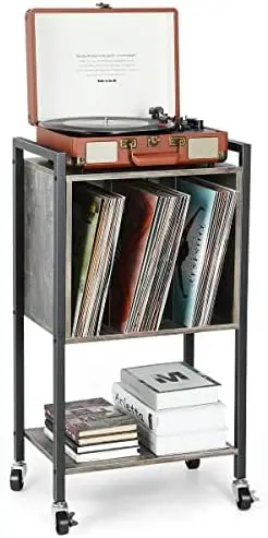 

Player Table, Record Player Stand with Storage, 2-Tier Vinyl Record Storage Cabinet, Turntable Stand with Record Storage, End Ta