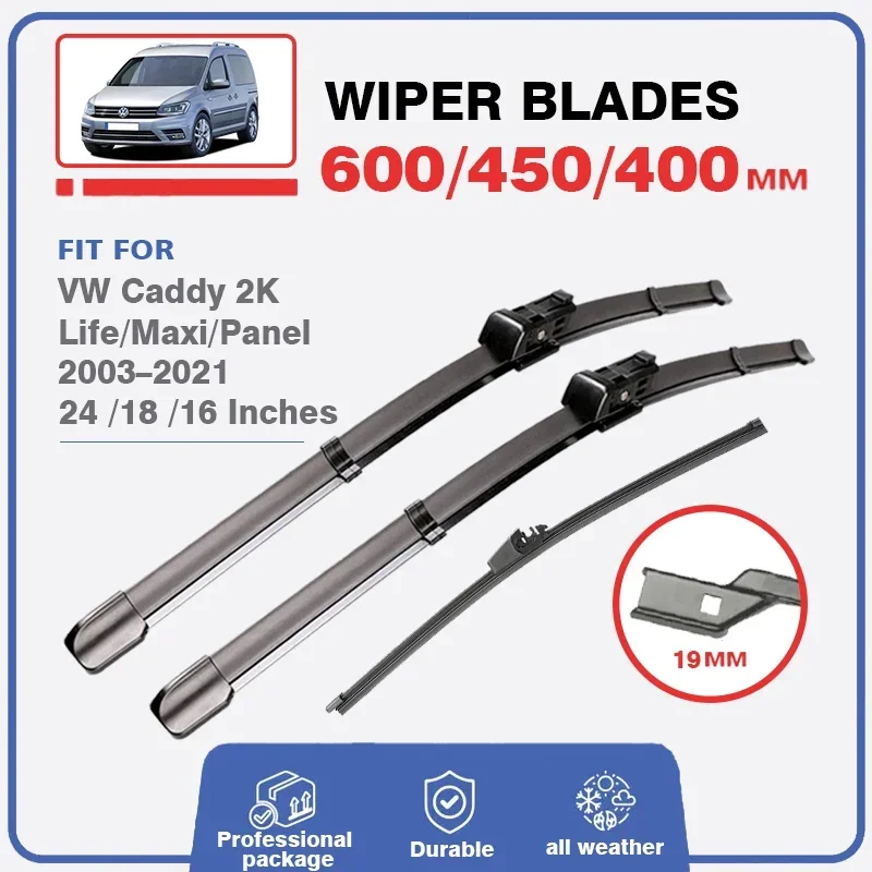 

Front Rear Wiper Blades For Volkswagen VW Caddy 2K 2003 – 2021 Life Maxi Panel Windows Cutter Windscreen Windshield Brushes 2013