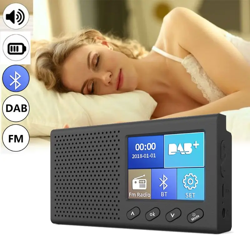 Receptor Dab Portátil Rádio fm Compatível com Bluetooth 4.2 Leitor de Música 35 mm - Image 3