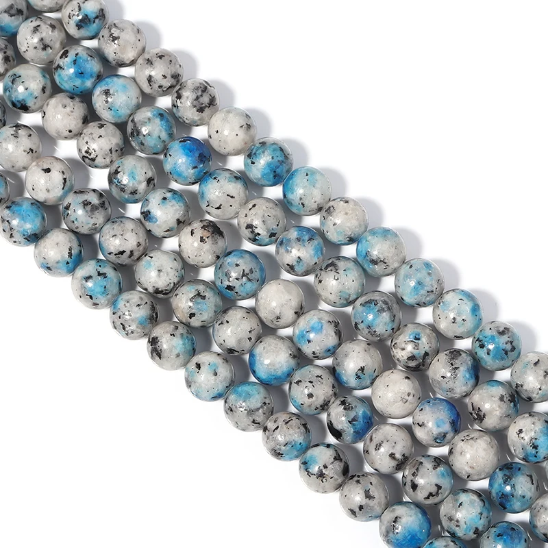 

6mm 8mm 10mm Natural Stone K2 Spacer Beads Round Blue Loose Beads For Jewelry DIY Making Bracelet Necklace Accessories