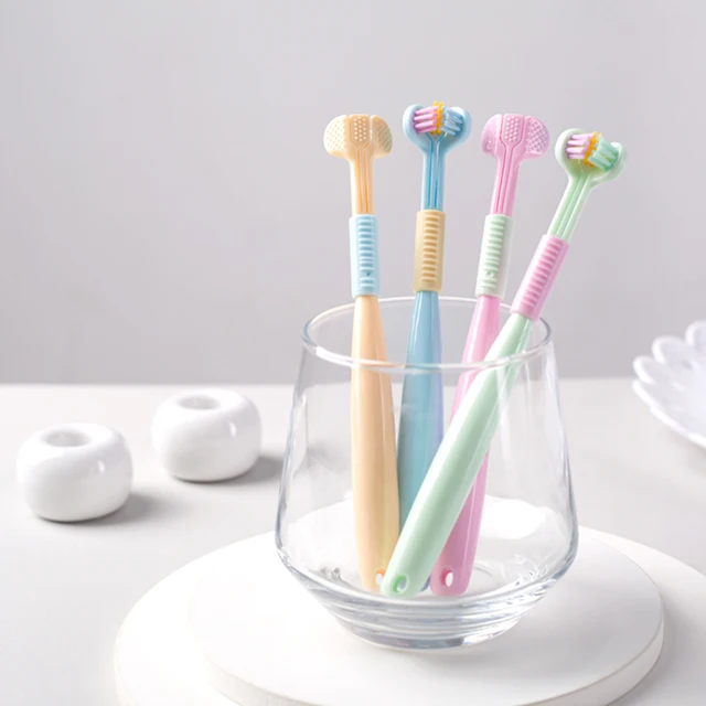 Brosse à dents à poils souples sur trois côtés, 360 degrés, nettoyage buccal en profondeur, pour enfants de 4 à 12 ans – Image 2