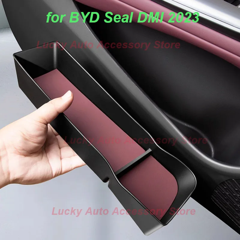 

Ящик для хранения на дверную ручку автомобиля для BYD Seal DMI 2023, карманные чехлы на дверь, ящик для хранения, аксессуары для салона