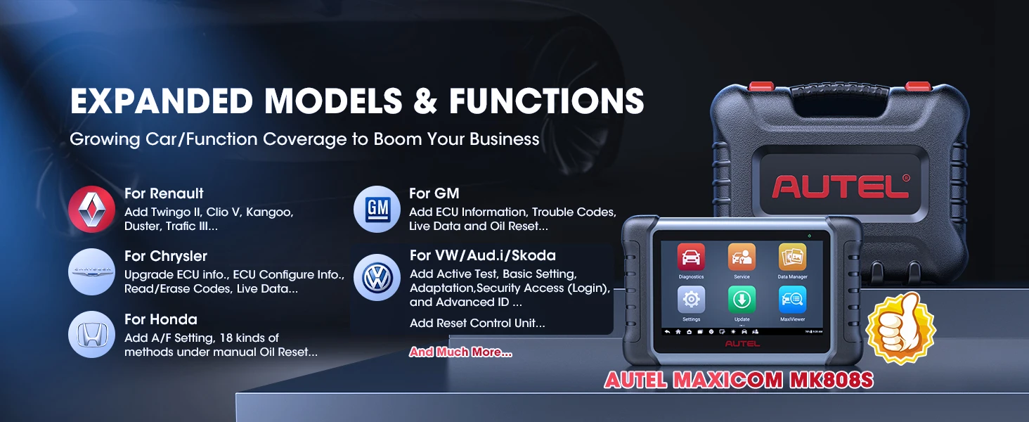 Autel MaxiCOM MK808S Bidirektionales Diagnosegerät wie MK808BT Pro MX808S OBD2-Scanner, bidirektionale Steuerung, Diagnosewerkzeug für Fahrzeuge – Detail 8
