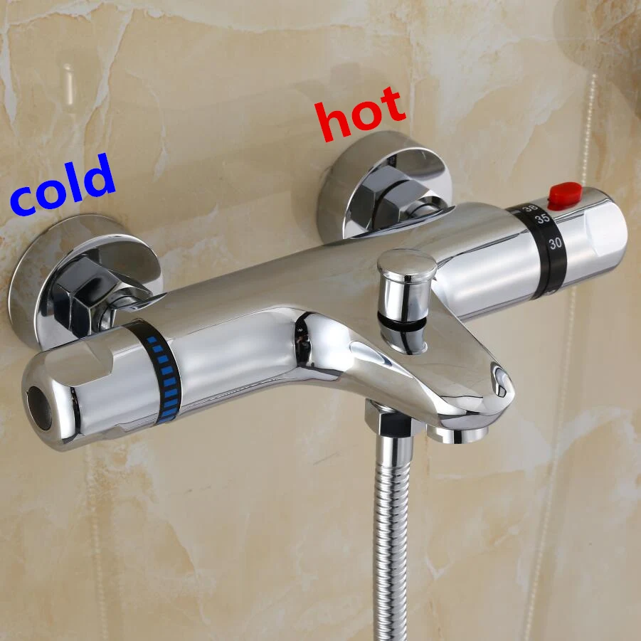 Thermostatic Shower Faucet Mixing Valve Thermostatic Faucet Shower Bathroom Combination Water With Cold Water On The Left bathroom faucet bathroom shower faucet set thermostatic mixing valve