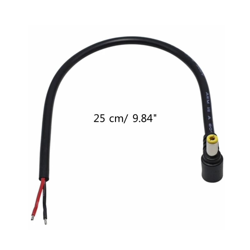 5.5MM x 2.5MM 수 플러그-베어 와이어 오픈 엔드 전원 와이어 공급 장치 수리 케이블 18 AWG 5525 커넥터 DC5525 땋은 머리