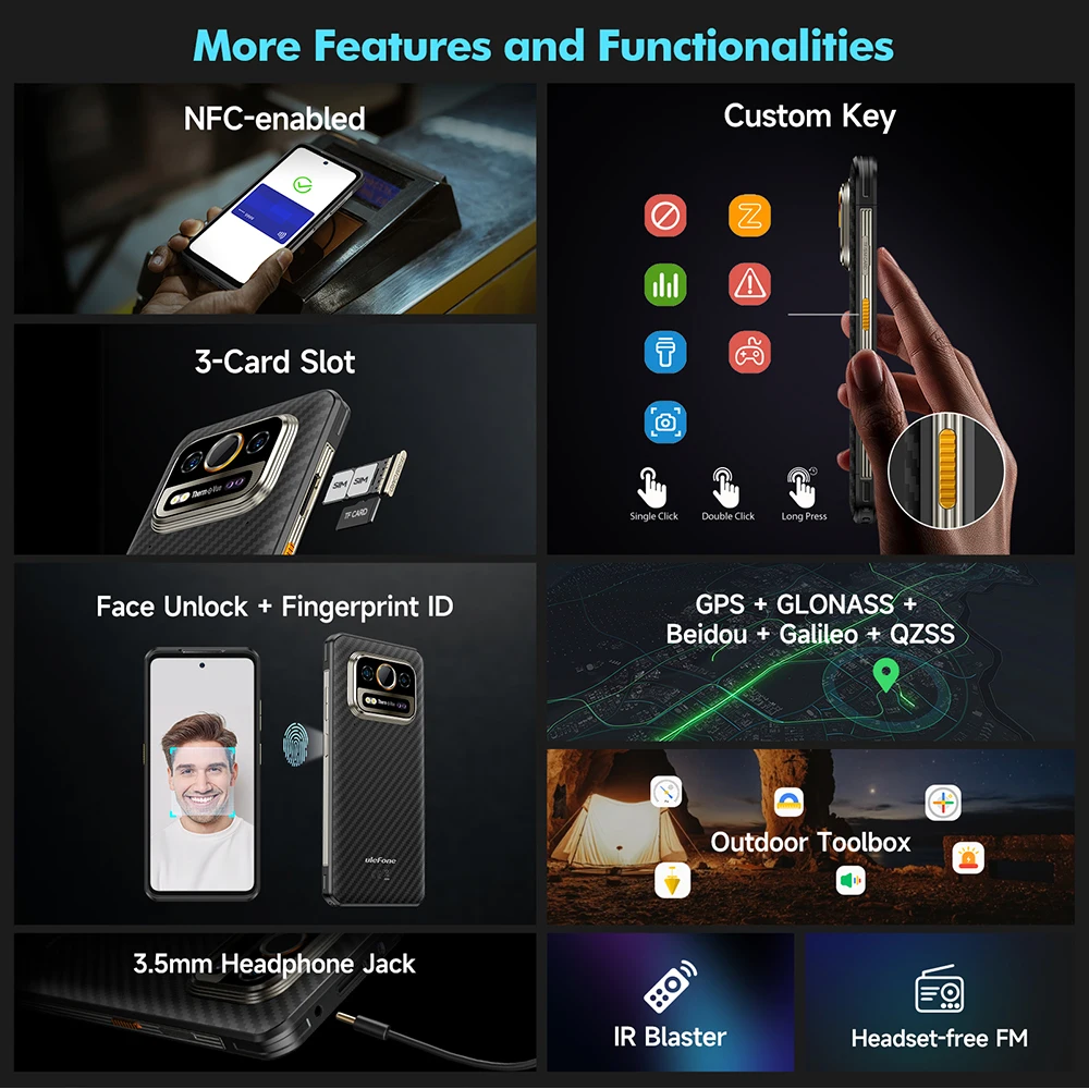 【World Premiere】Ulefone Armor 25T 4G Thermal Imaging Rugged Phone Android 14 33W 50MP+64MP NFC Waterproof Smartphone Global 3