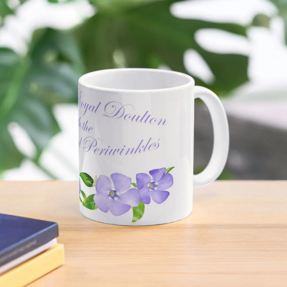 

Royal Doulton with Hand Painted Periwinkles Coffee Mug Tourist Mug Glass Mug Mixer Mug