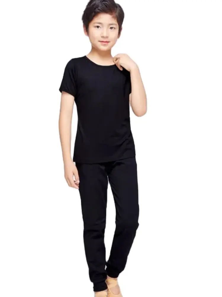 

1pcs/lot boy latin dancing top boy modal solid cha cha tango dancing t-shirt
