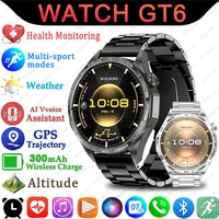 Watch GT6 Smart Watch Men AMOLED Screen GPS Track Always Show Time Heart Rate BT Call IP68 Waterproof Altitude Sports Smartwatch
