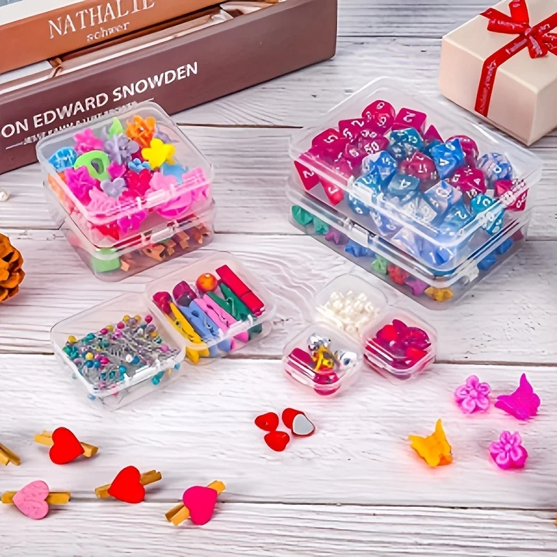 Compact Storage Solution: 40 Hinged-Lid Mini Containers for Organizing Small Items, Crafts, Jewelry, and Hardware