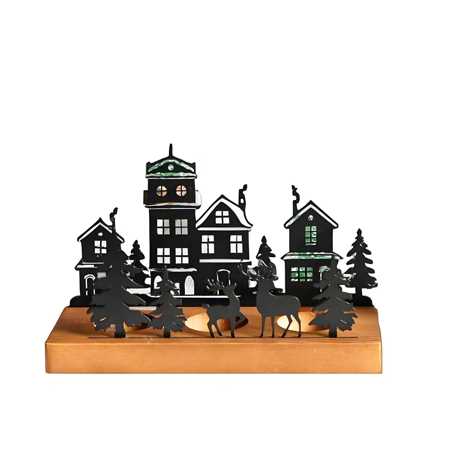 for Wedding Advent Candle Holder Advent Wreath Tea Light Holder Candle Holder Christmas Candle Tray Metal With Wooden Candle Tin