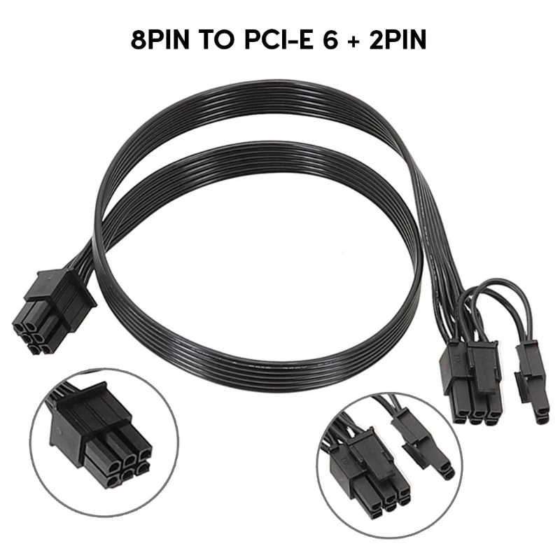 

Кабель-удлинитель PCIe 6pin папа-6 + 2Pin 8Pin папа, медный провод 18AWG