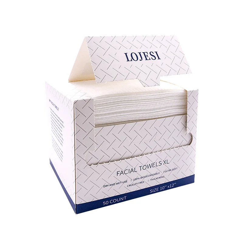 Clean Towels Disposable Face Towelette Makeup Remover Dry Wipes 50 Sheet 1 Box