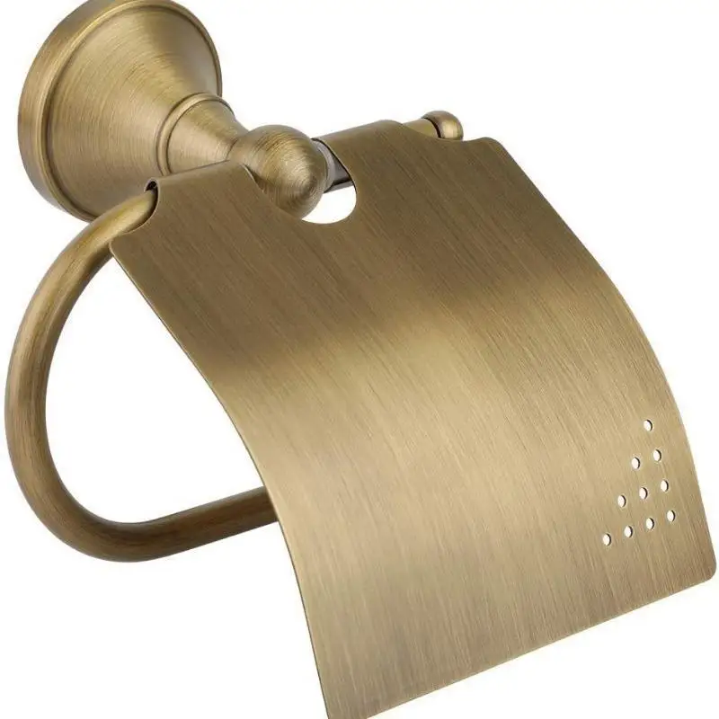 Toilet Paper Holder Wall Mounted Vintage Classic Bathroom Antique Brass Roll Tissue Box Bathroom Accessories Paper Towel Holder