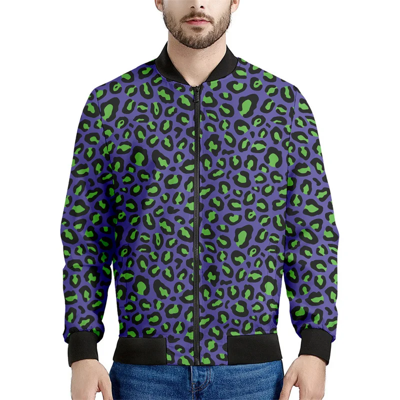 thumbnail image 1 of Chaqueta con cremallera y estampado de leopardo para hombre, sudadera con personalidad con estampado 3D, de manga larga, informal, holgada, ropa de calle, 1 of 5