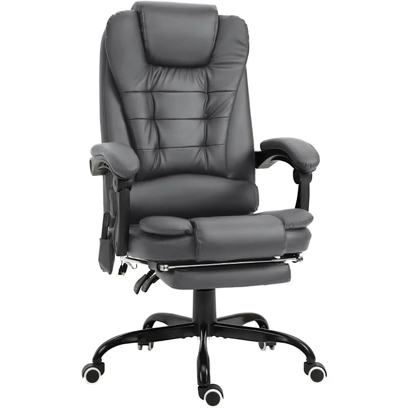 Vibrating Massage Office Chair, High Back Executive Recliner with Lumbar Support, Footrest, Reclining Back, Adjustable Height 1