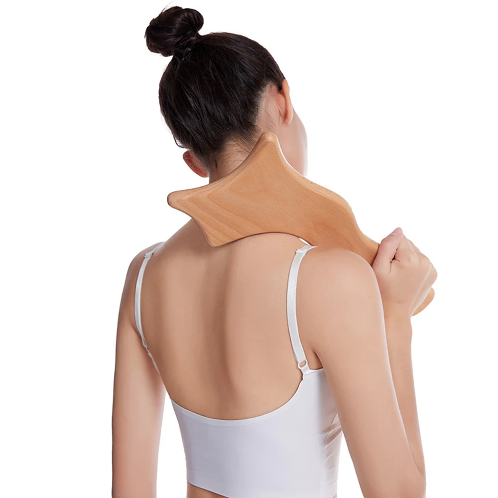 Tcare Wooden Lymphatic Drainage Massager Paddle Manual Anti-Cellulite Gua Sha Tool Muscle Pain Relief Soft Tissue Therapy Device