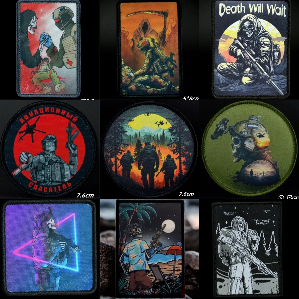 "not today" Morale tactics Patch Medical Hook&Loop Patch Military Aid Army Badge Armband Printed Tactical Backpack Stickers