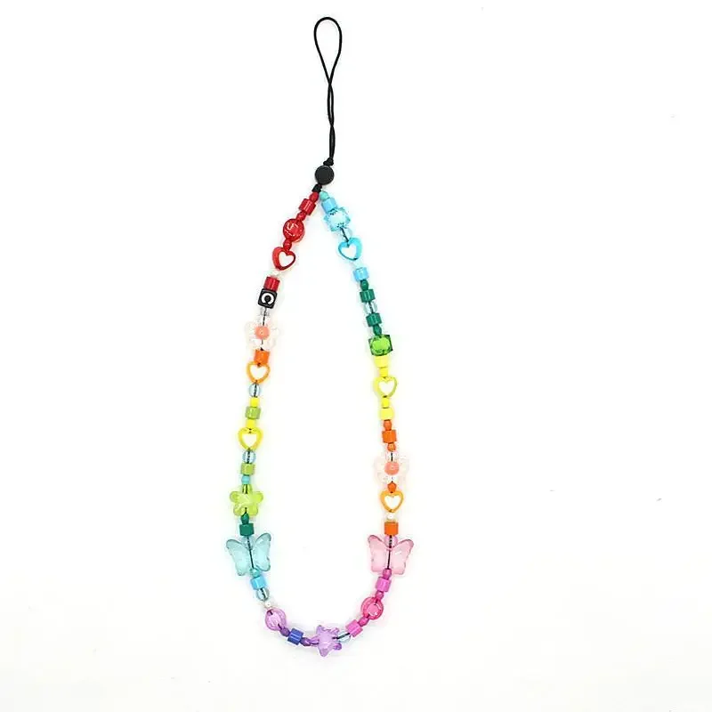 Mobile Phone Chain Pink Theory Female Owner Freenbecky The Same Rainbow Mobile Phone Chain Beading Ins Wind Hanging Rope Pendant To Prevent Loss