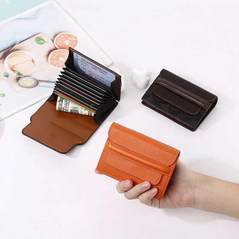 Card Bag Women's Multi-card Compact Wallet Document Storage Bag Women's Premium Sense Large Capacity Storage Wallet
