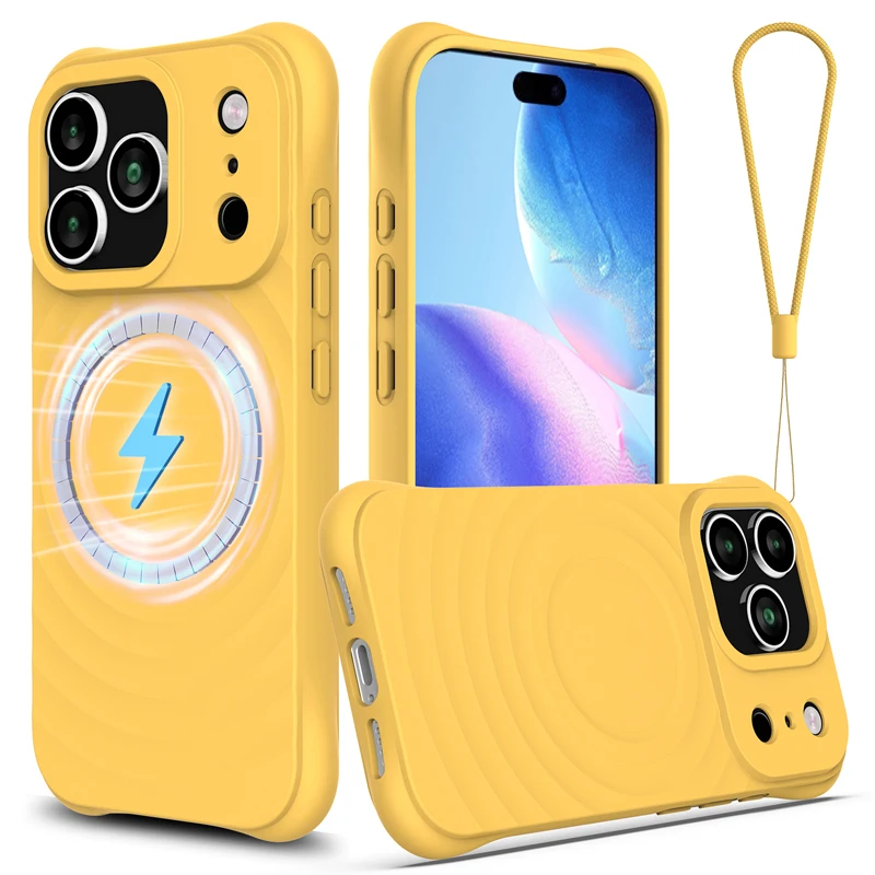 Magnetic Soft TPU Liquid Silicone Strap Case with Microfiber Lining