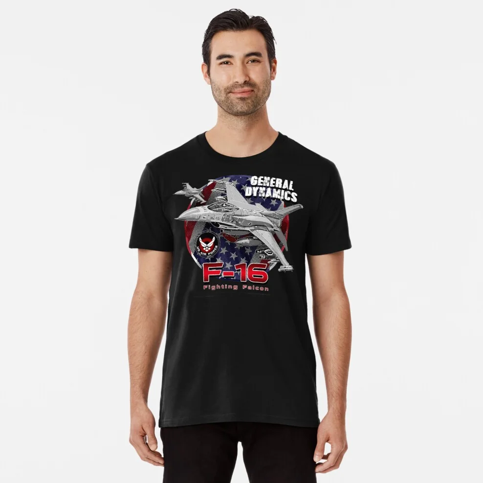 

US Air Force F-16 Fighting Falcon Fighter Aircraft T Shirt. New 100% Cotton Short Sleeve O-Neck Casual T-shirts Size S-3XL