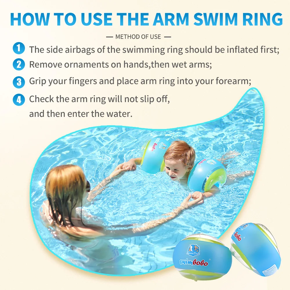 Baby Inflatable Arm Floating Children Sleeves Swim Ring Kids Summer Swim Circle Ring Trainer Inflatable Pool Accessories