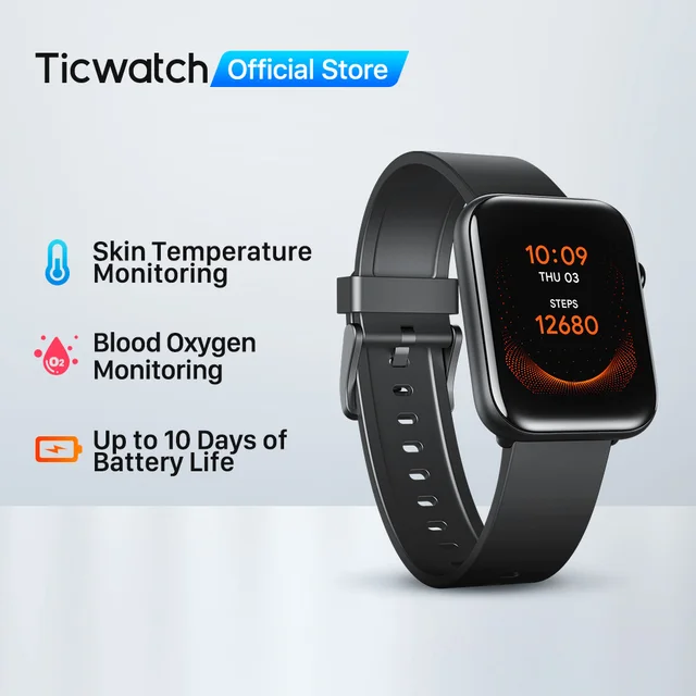 Ticwtch GTH Fitness Smrtwtch uomo/donn Monitor tempertur dell pelle ossigeno monitorggio del sonno orologio sportivo d nuoto impermebile|Smrt Wtches|  