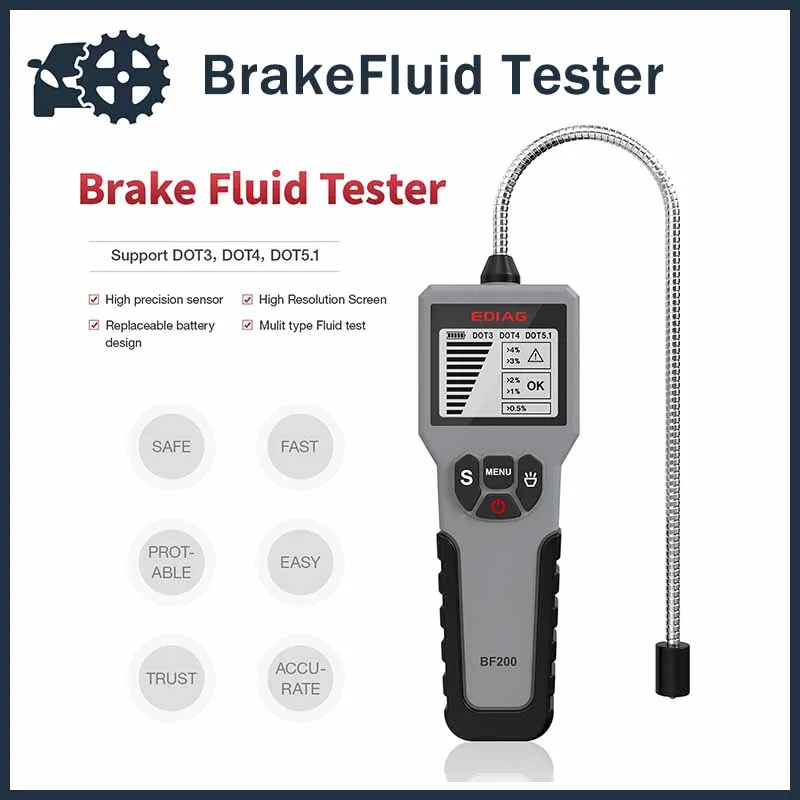

Цифровой автомобильный тестер тормозной жидкости 12 в инструмент для тормозного масла BF200 DOT3 DOT4 DOT5.1
