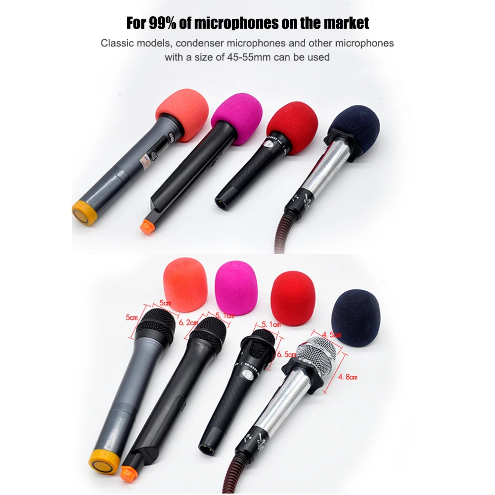 10-Pack Professional Studio Microphone Foam Windscreens - Soft, Thick Protective Shield