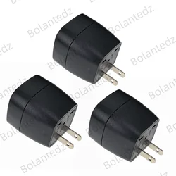 Universal Travel Plug Adapter Set - 3 Pieces - EU to US, Japan, Canada, Italy, Switzerland, Brazil (Black)