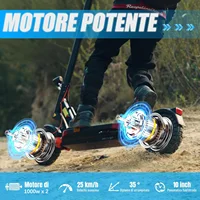 JOYOR T10 Trottinette electrique adulte, Double moteur 1000W, Batterie 60V 18Ah, Pneu 10'', Autonomie 75 km, Vitesse max 25 km/h 2