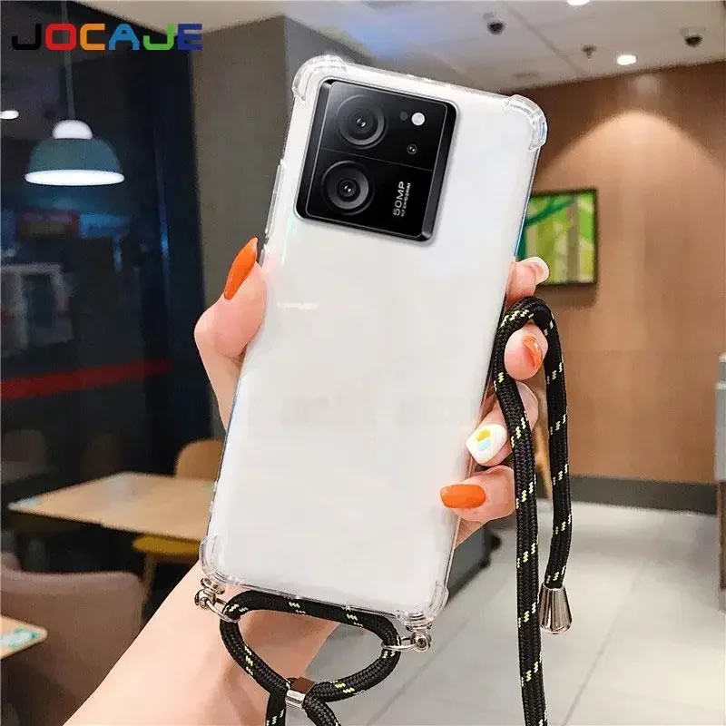 Transparent Shockproof Crossbody Lanyard Case