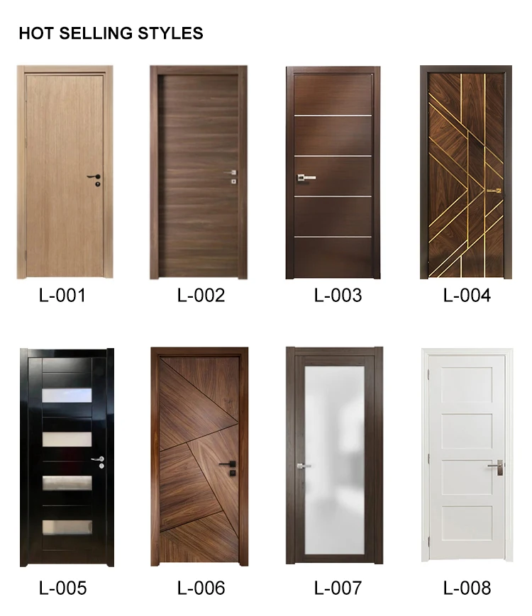 Residential Fashionable Cleanable undeformed oak Noise preventive Eco-Friendly WPC slab sound proof interior Composite wood door 6