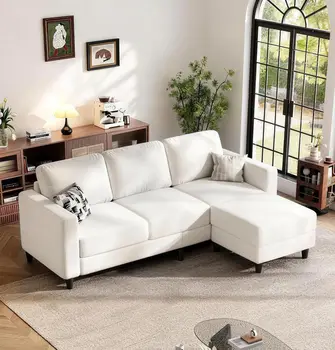 Sectional Couch with Reversible Ottoman 10