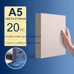 White Thick Kraft Paper Hard Cardboard for DIY Crafting and Card Making (5/10 Sheets) - Multiple Thickness Options (Gray A5 1.5mm 20Pcs)