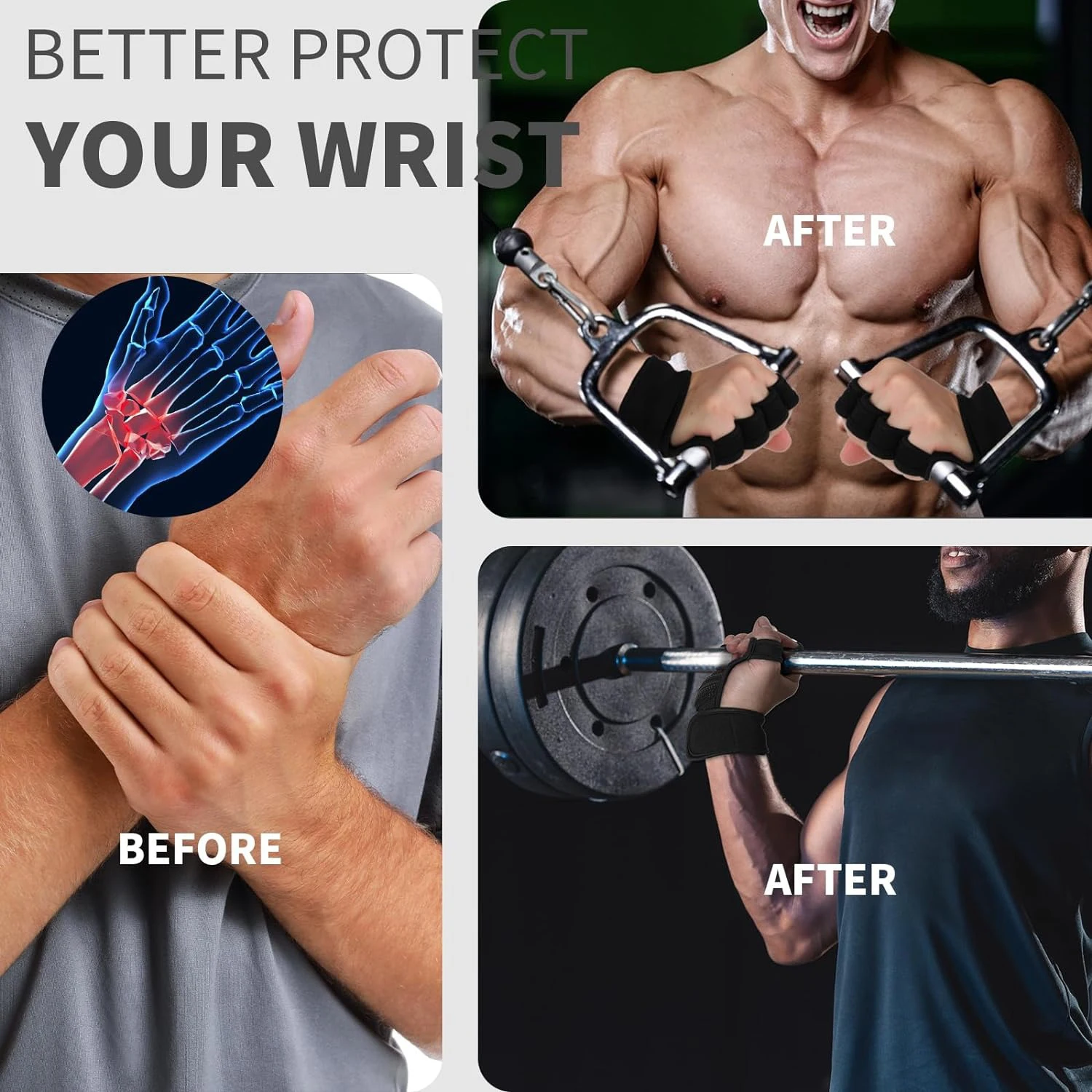 Enhanced Grip Workout Gloves with Wrist Support and Full Palm Protection