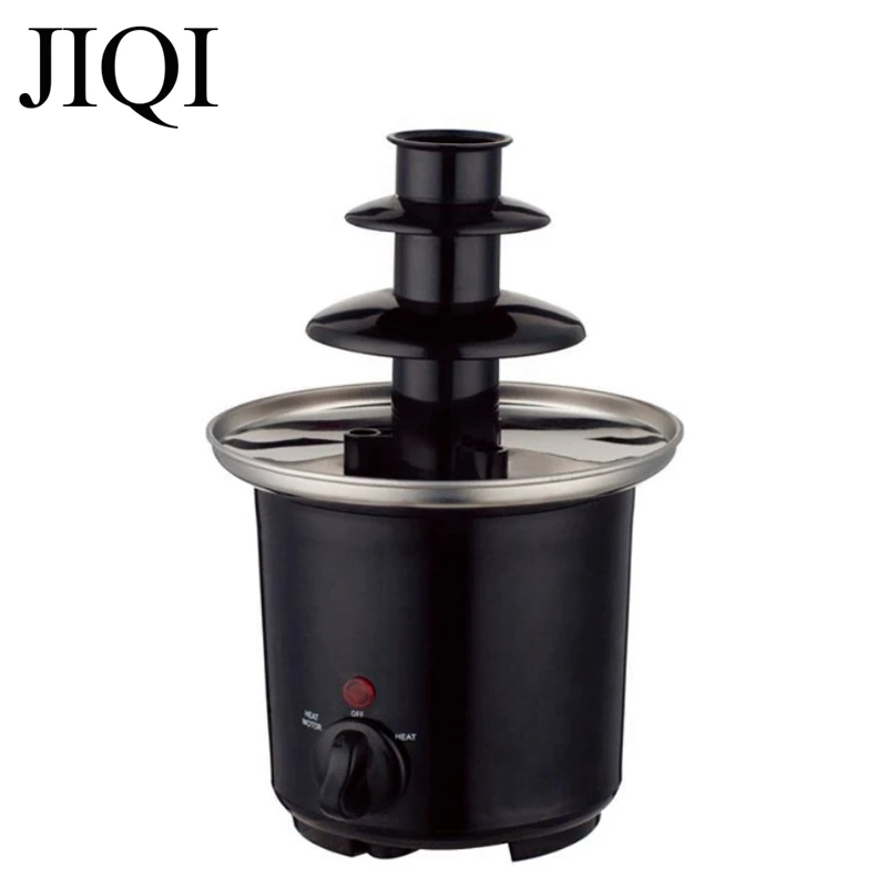 JIQI Mini Chocolate Melting Pot Electric Chocolate Fountain Fondue Cheese Butter Heating Melter DIY Waterfall Hotpot Baking Tool chocolate fountain machine,chocolate melter
