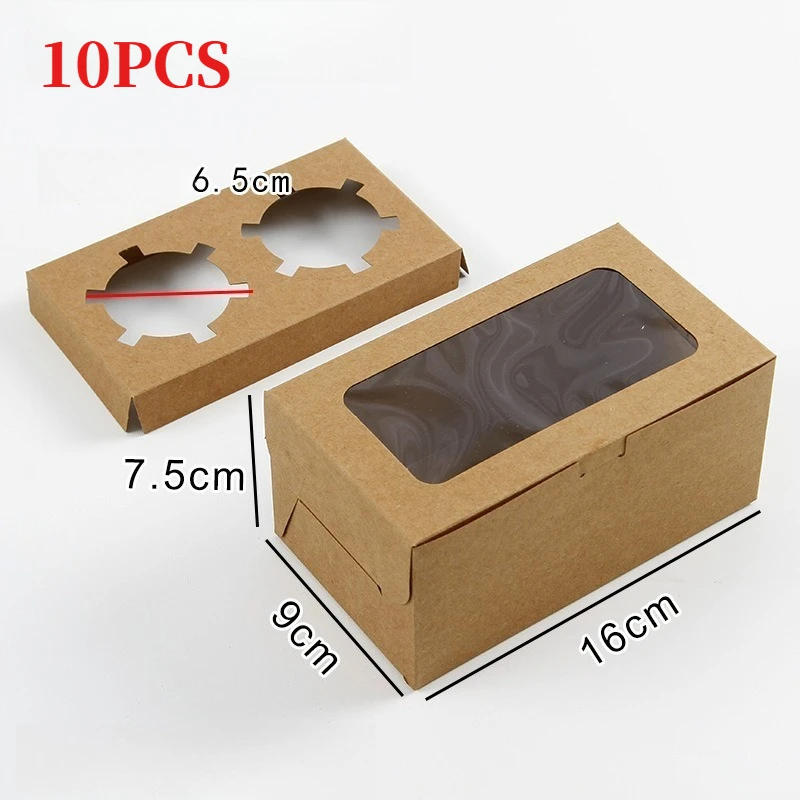 Cupcakedoos 2 gaten - Naturel (10 stuks)