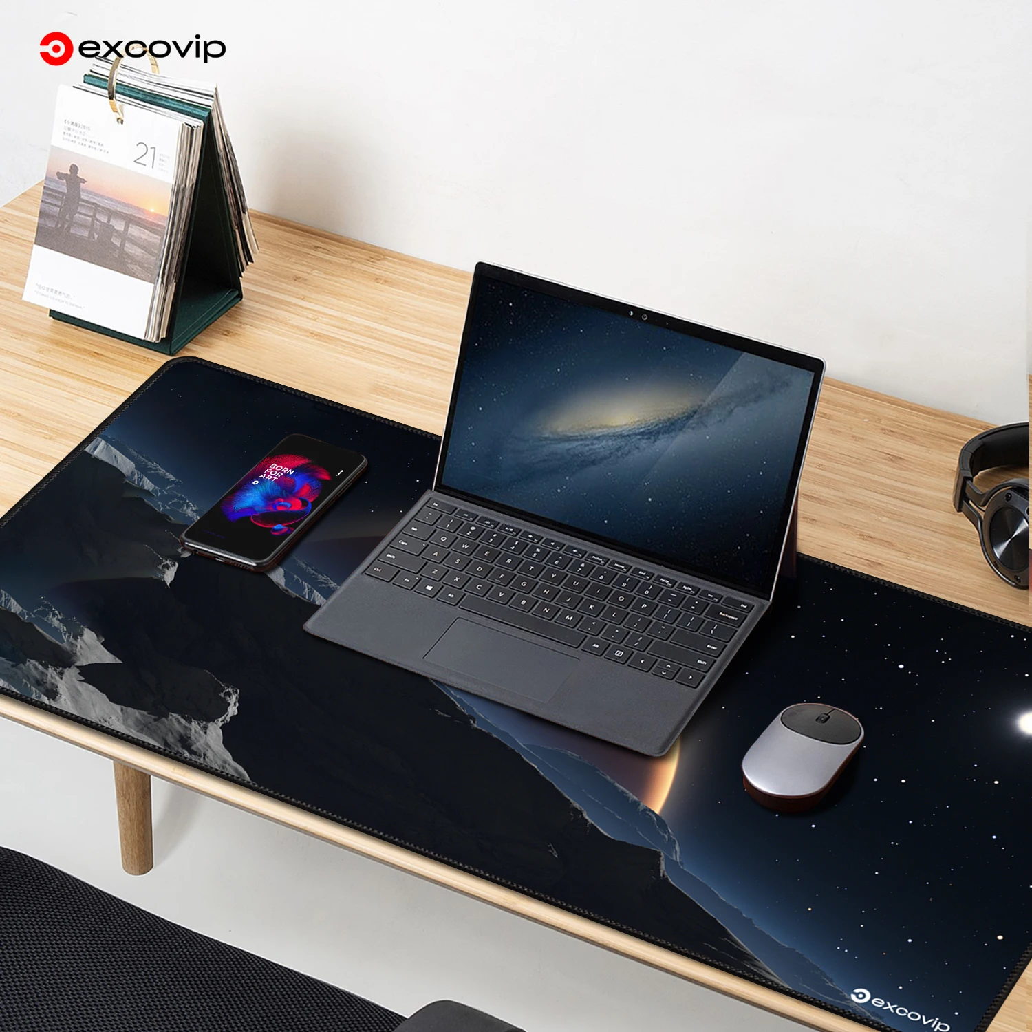 Exco Gaming Tastatur Mauspad großes verlängertes großes Mauspad für Gamer Computer Büro Schreibtisch matte mit genähter Kante rutsch feste Basis – Detail 9