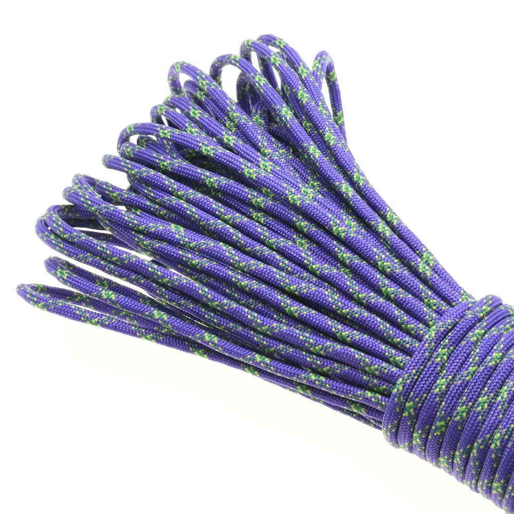 1 Stücke 100FT 550 Paracord Fallschirmschnur Lanyard Mil Spec Typ III 7 Strang Kern Für Klettern Camping Schnallen Armband – Detail 12
