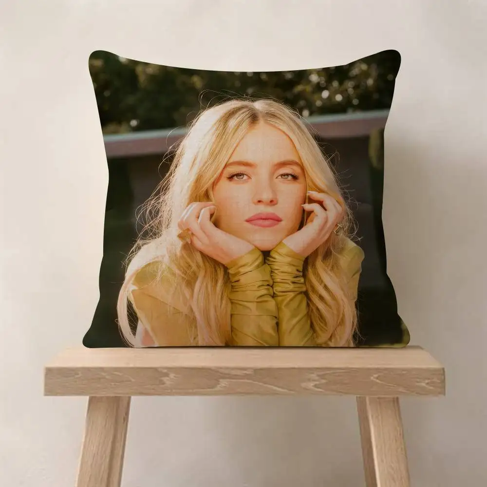 Kissenbezug mit Schauspielerin Sydney Sweeney Motiv, Farmhaus-Dekor, Zierkissenbezüge für Couch-Dekorationen – Detail 8