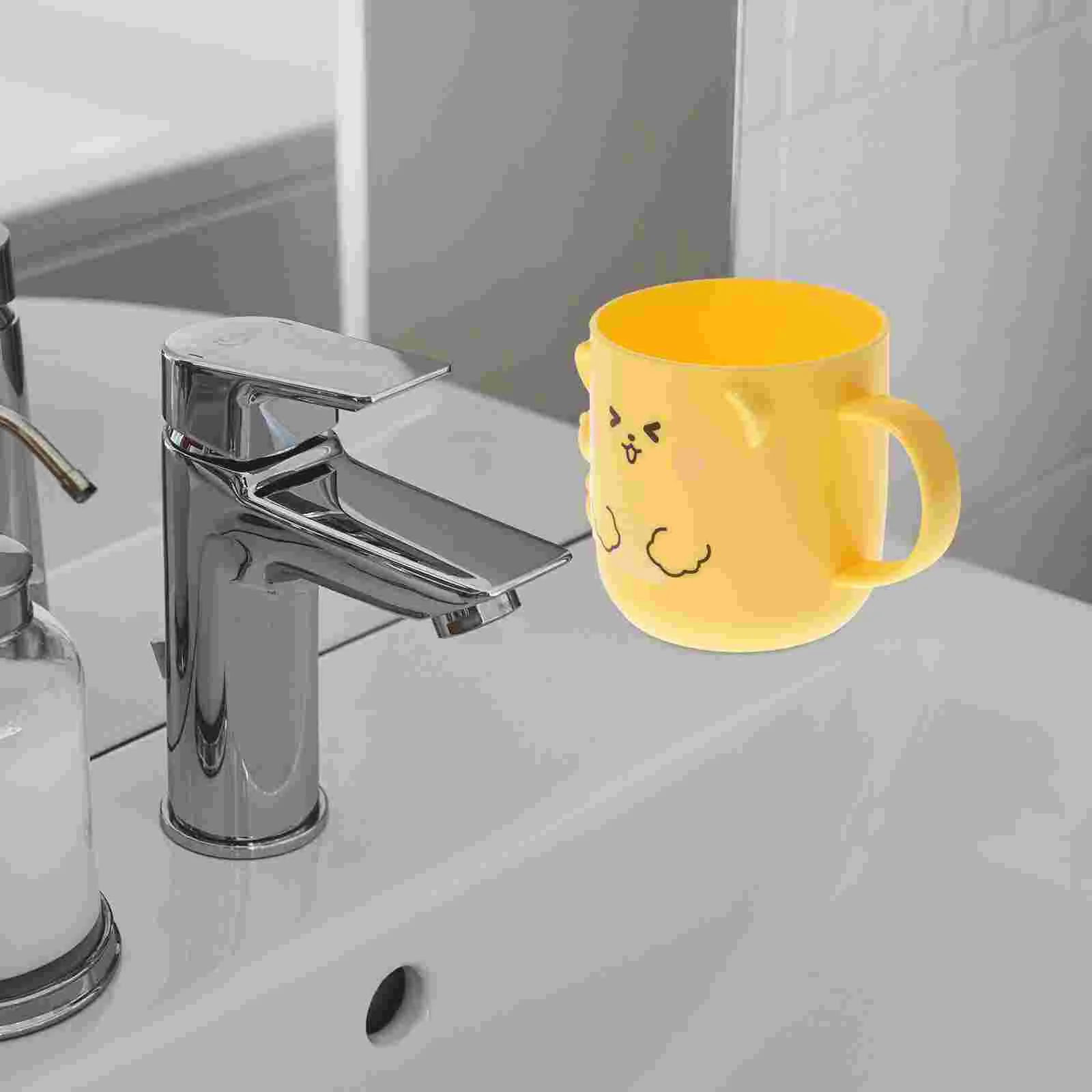 2 Pcs Children's Plastic Mug Kids Mouthwash Cup Cute Coffee Three-dimensional Cartoon Toothbrush Cups