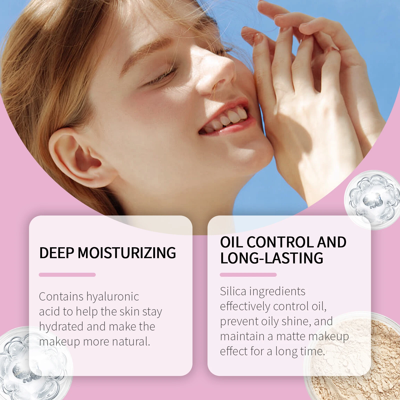 Setting Loose Powder - Natural, Lightweight, Oil-Control, Matte, Breathable, Refreshing & Non-Greasy Facial Setting Powder